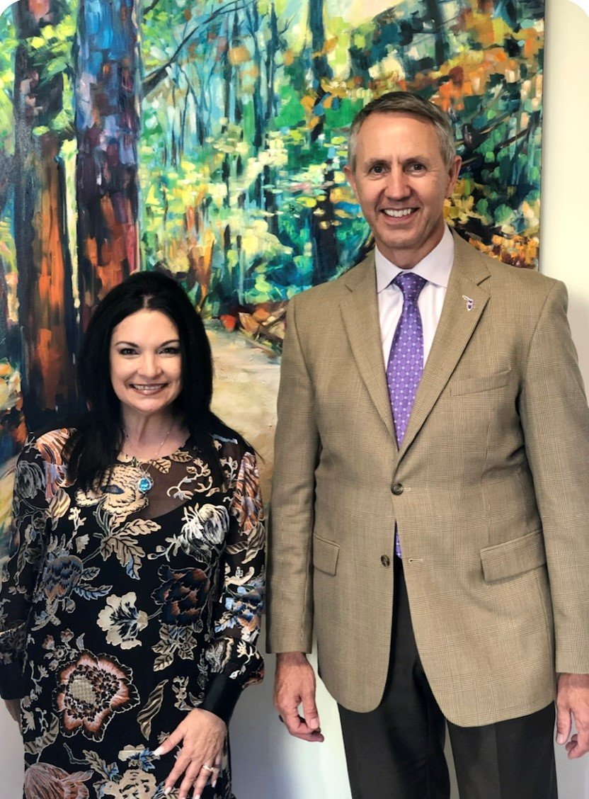 Cultural Center at Ponte Vedra Beach Executive Director Donna Guzzo and Chris Miller, district director for U.S. Rep John Rutherford’s office, at the ‘Grand Opening of the Arts’ at the link on Thursday, July 15.